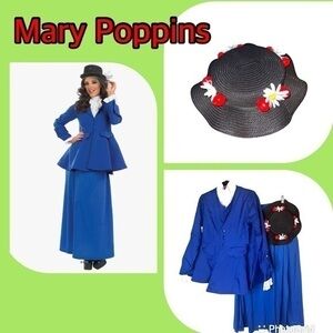 ▶️ FUN SHACK ◀️ Mary Poppins Costume with upgraded hat. Size Large